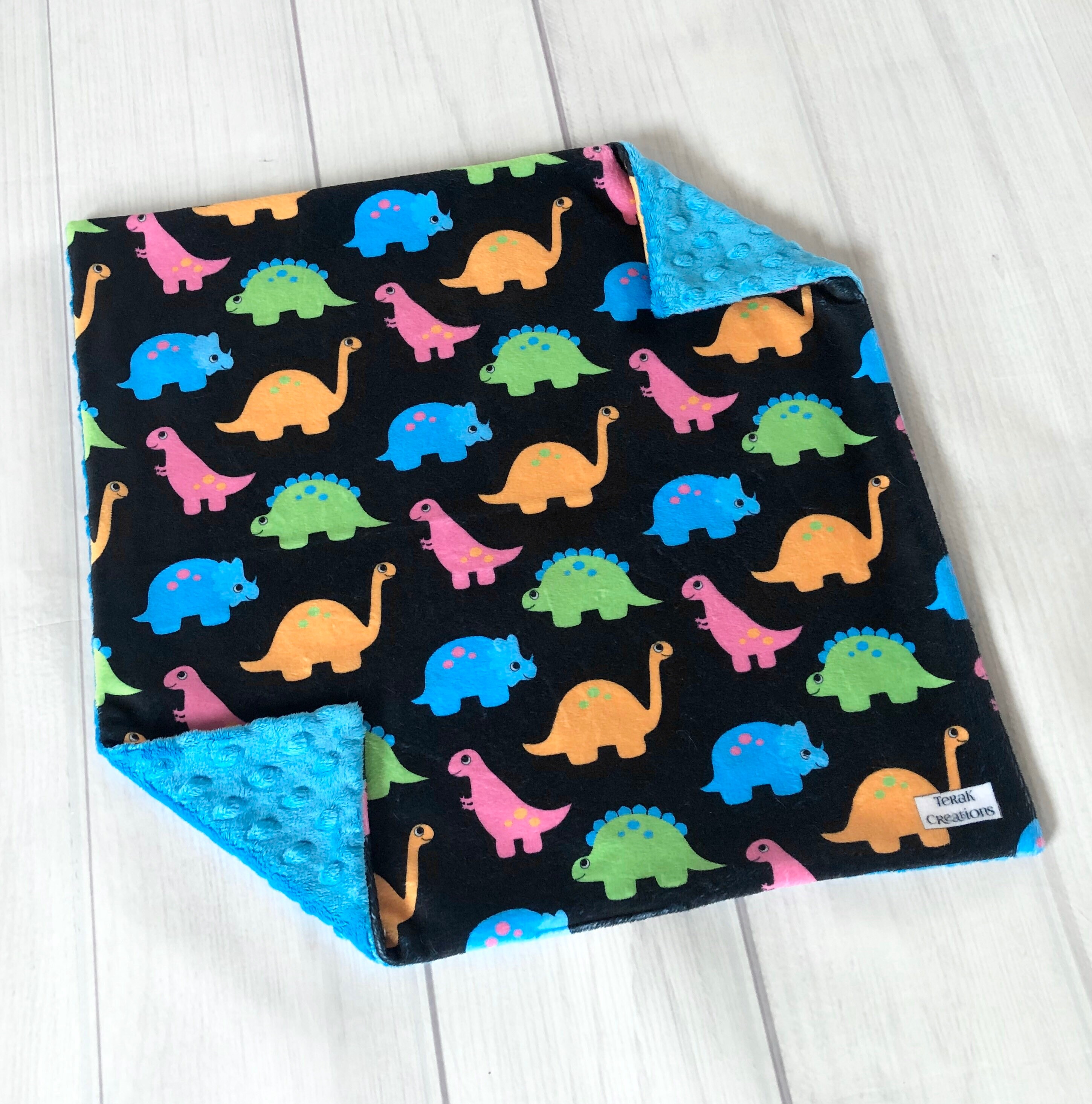 Lovey: Dinosaurs, 17"x17", Minky Lovey, Baby Lovey, Girl Lovey, Boy Lovey, Minky Lovey for Baby, Security Blanket, Baby Gift, Car Seat Lovey