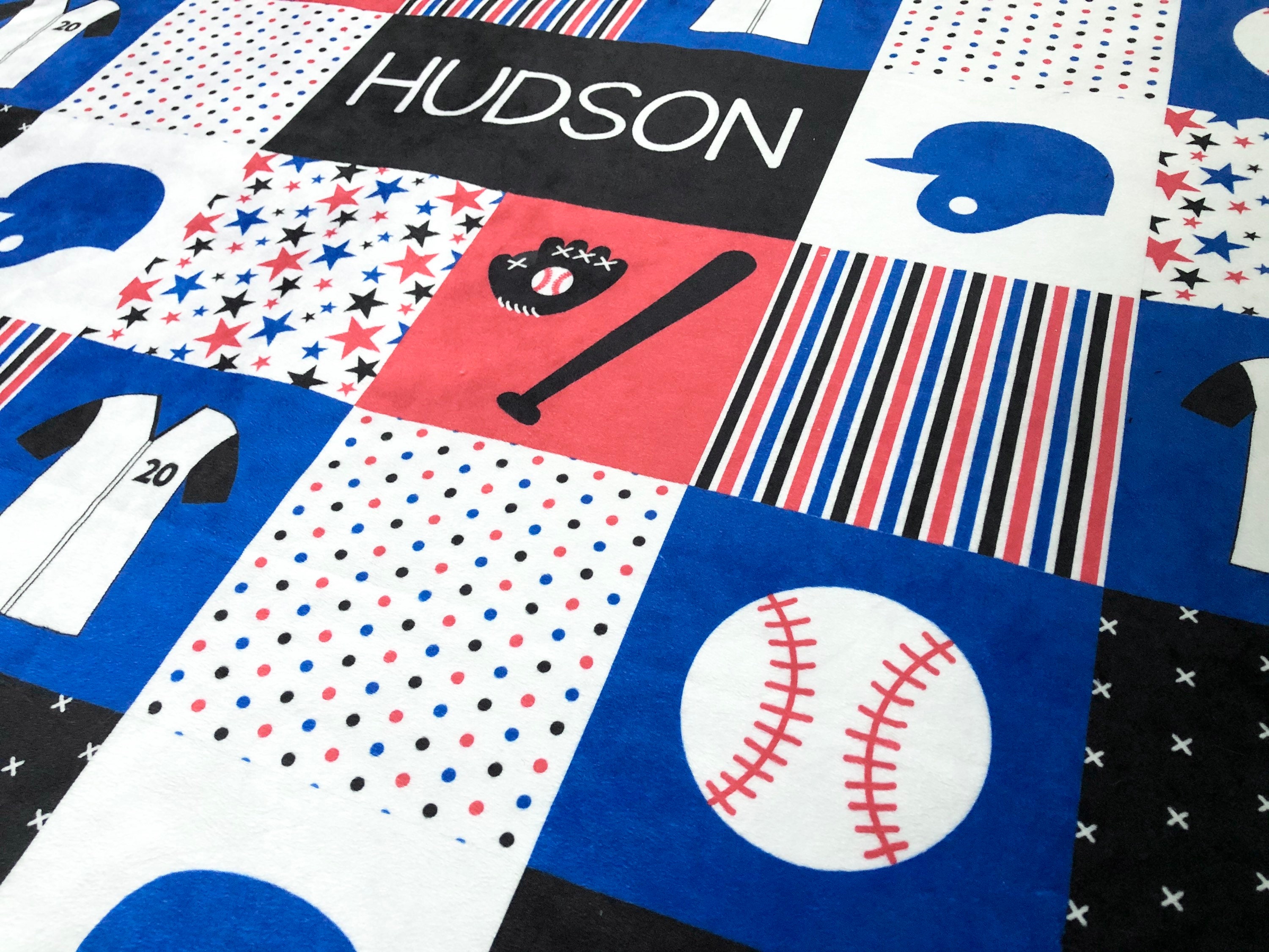 Personalized Baseball Blanket Minky Baby Blanket Baby Boy Etsy