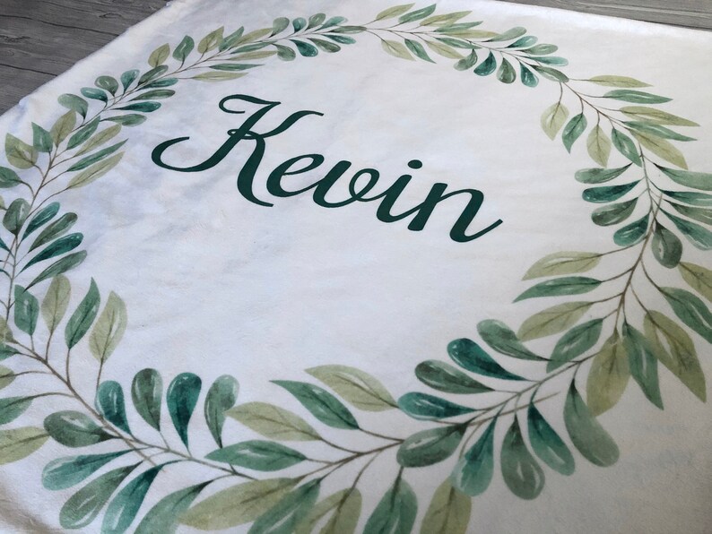 Custom Baby Blanket Personalized Wreath Blanket Minky Blanket Minky Baby Blanket 36x36 Baby Boy Blanket Gender Neutral Baby Blanket