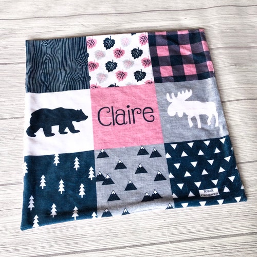 Baby Girl Security Blanket Lovey White Satin Pink Ruffle Minky Etsy