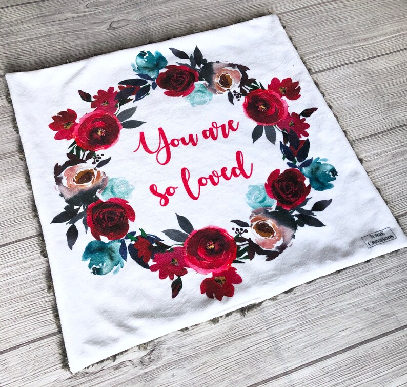 Baby Girl Lovey Gifts for Baby Double Minky Lovey Security Blanket 17x17 Minky Lovey for Baby You Are So Loved Lovey Minky Lovey