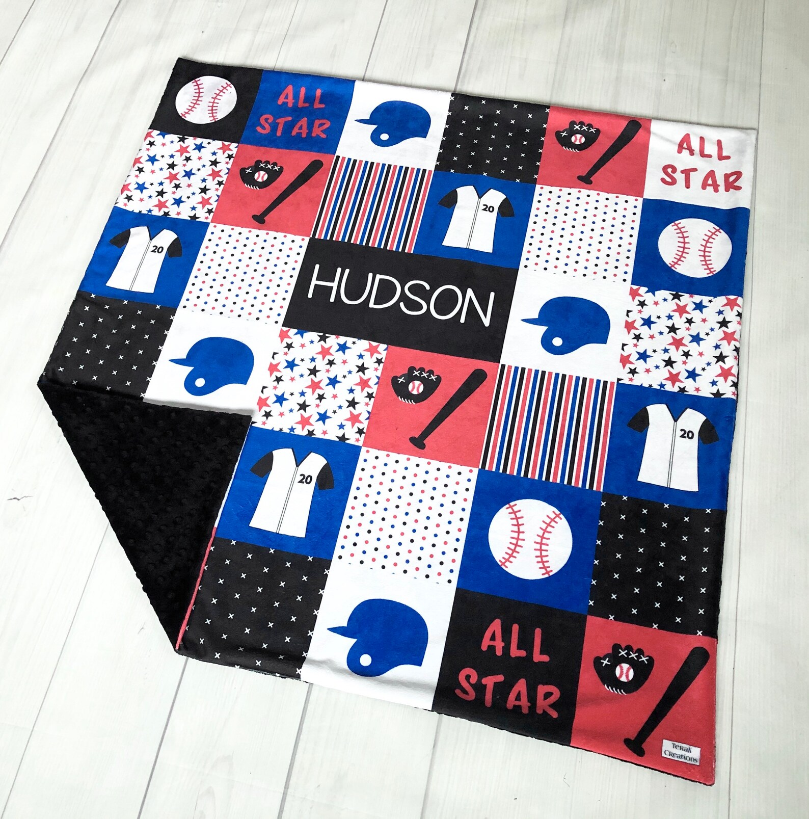 Personalized Baseball Blanket Minky Baby Blanket Baby Boy Etsy