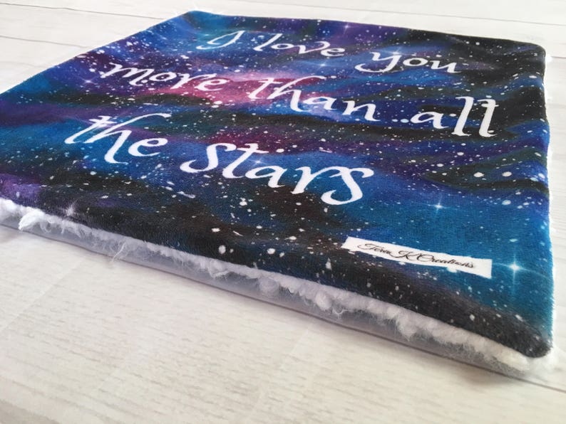 Galaxy Lovey-Space Lovey-17x17-Minky Lovey-Baby Boy Lovey-Baby Girl Lovey-Minky Lovie-Baby Gift-Security Blanket-I Love You More Than All
