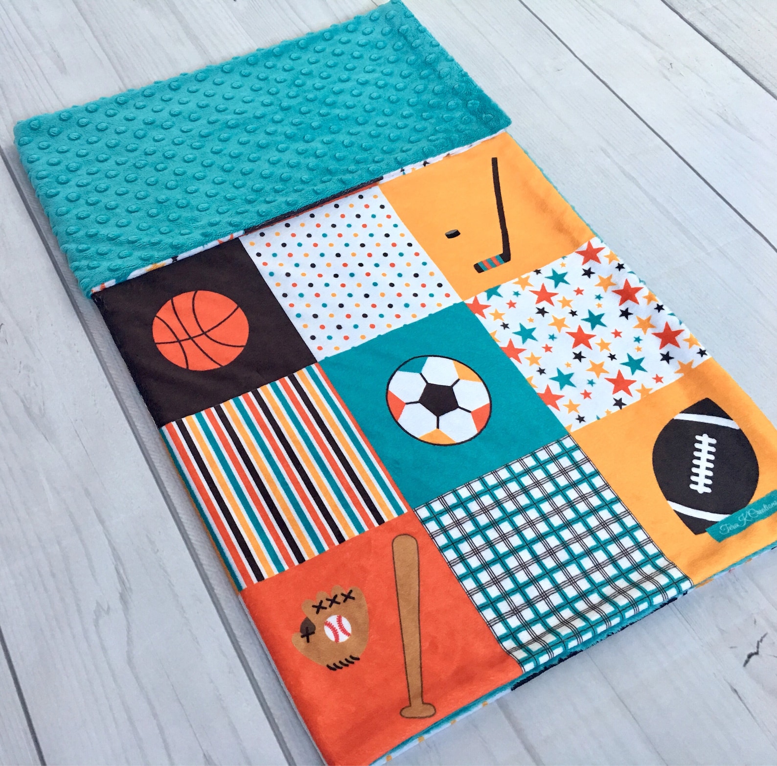 Personalized Sports Blanket Minky Baby Blanket Baby Girl Etsy