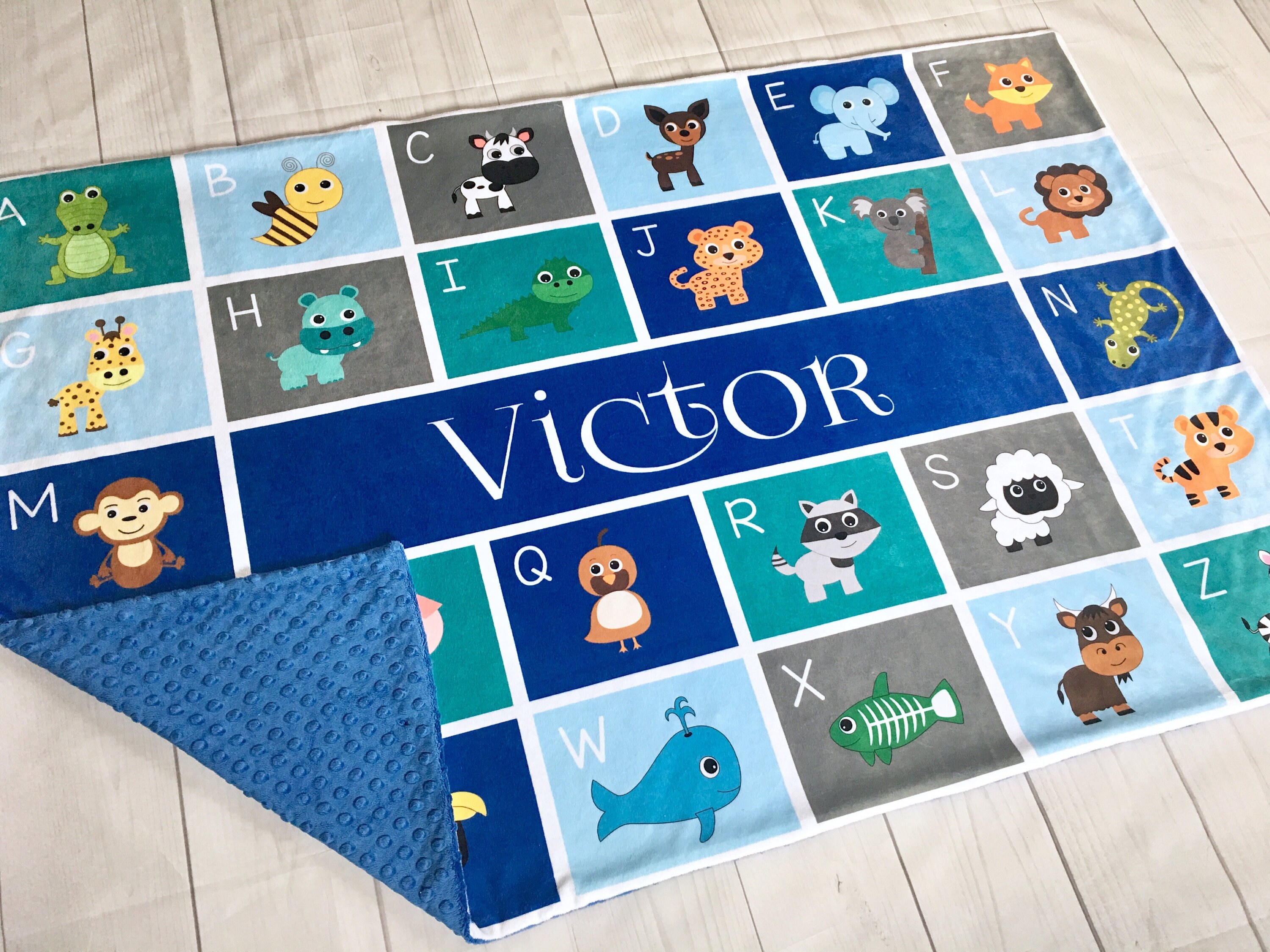 Personalized ABC Blanket ABC Baby Blanket Minky Blanket Etsy