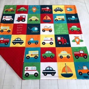 Couverture personnalisée pour bébé, couverture de voiture, couverture Minky pour bébé, couverture minky, bébé garçon, bébé fille, couverture prénom, couverture minky garçon, cadeau bébé