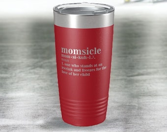 Hockey Mom Momsicle Tumbler 20oz 30oz Camp Mug Wine Water Bottle | Funny Ice Hockey Mom Gift Birthday Christmas Mother's Day Rink Mom Gifts