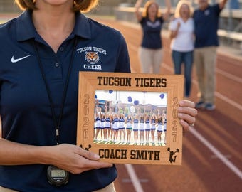 Personalized Cheer Coach Picture Frame | Cheerleading End of Season Appreciation Gift Thank You Present for Assistant Coaches Keepsake