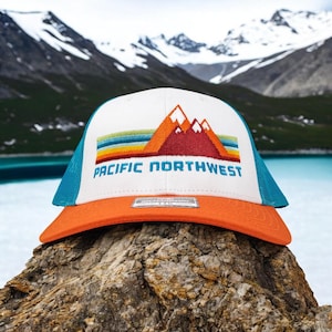 PNW Trucker Hat Pacific Northwest Hat Embroidered Snapback Cap Trucker Hats for Men and Women Pacific Northwest Gifts