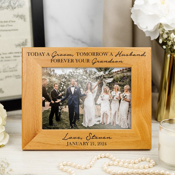 Grandparent Wedding Gift Personalized Wedding Frame Grandparents of the Groom Gift Today a Groom Tomorrow a Husband Forever your Grandson
