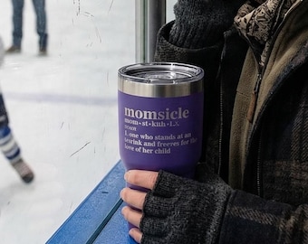 Hockey Mom Momsicle Tumbler 20oz 30oz Camp Mug Wine Water Bottle | Funny Ice Hockey Mom Gift Birthday Christmas Mother's Day Rink Mom Gifts