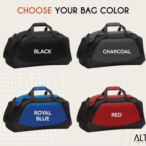 Monogram Sports Gym Duffel Bag Personalized Overnight Bag Gift for Him Mens Workout Bag for Athlete Personal Trainer | FREE SHIPPING zdjęcie 2