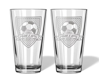 Personalized Soccer Coach Engraved Beer Glass Whiskey Decanter Growler Set | End of Season Thank You Gifts Assistant Coach Appreciation Gift