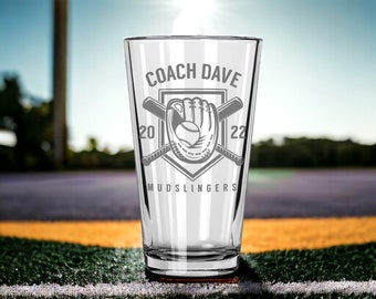 Baseball Coach Gift, Softball Coach Gifts Whiskey Glass Personalized with Name, End of Season  Thank You Team Gift for Coach | FREE SHIPPING