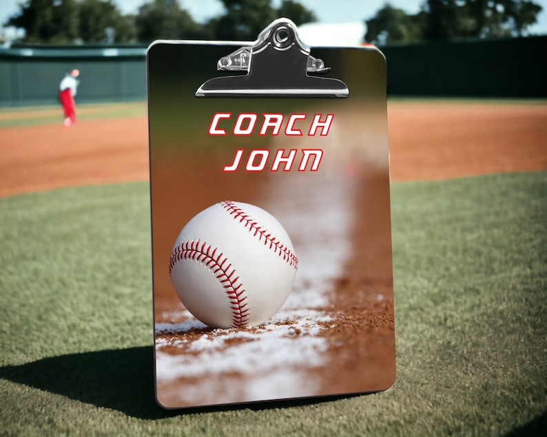 Softball Coach Gift for Men Personalized Softball Coach Clipboard Dry Erase Coach Thank You Gift End Of Season Baseball Gifts for Coaches image 3