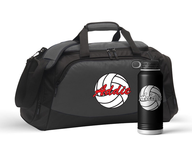 Volleyball Bag Personalized Volleyball Gifts for Girls Volleyball Water Bottle Volleyball Player Gift Volleyball Team Gifts FREE SHIPPING Charcoal