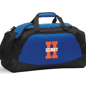 Monogram Sports Gym Duffel Bag Personalized Overnight Bag Gift for Him Mens Workout Bag for Athlete Personal Trainer | FREE SHIPPING Royal Blue