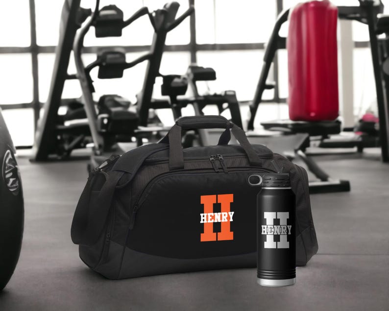 Monogram Sports Gym Duffel Bag Personalized Overnight Bag Gift for Him Mens Workout Bag for Athlete Personal Trainer | FREE SHIPPING zdjęcie 15
