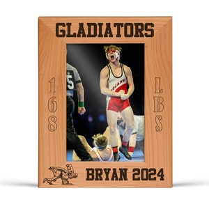 Personalized Wrestling Picture Frame Wrestling Senior Night Gift Wrestling District Champions State Wrestling Gift for Wrestler