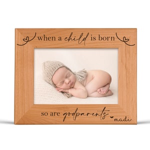 Godparent Proposal Gift from Godchild Godmother Gift Godfather Gift Godparent Frame Personalized When a Child is Born So are Godparents