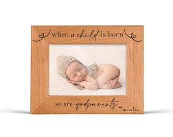 Godparent Proposal Gift from Godchild Godmother Gift Godfather Gift Godparent Frame Personalized When a Child is Born So are Godparents