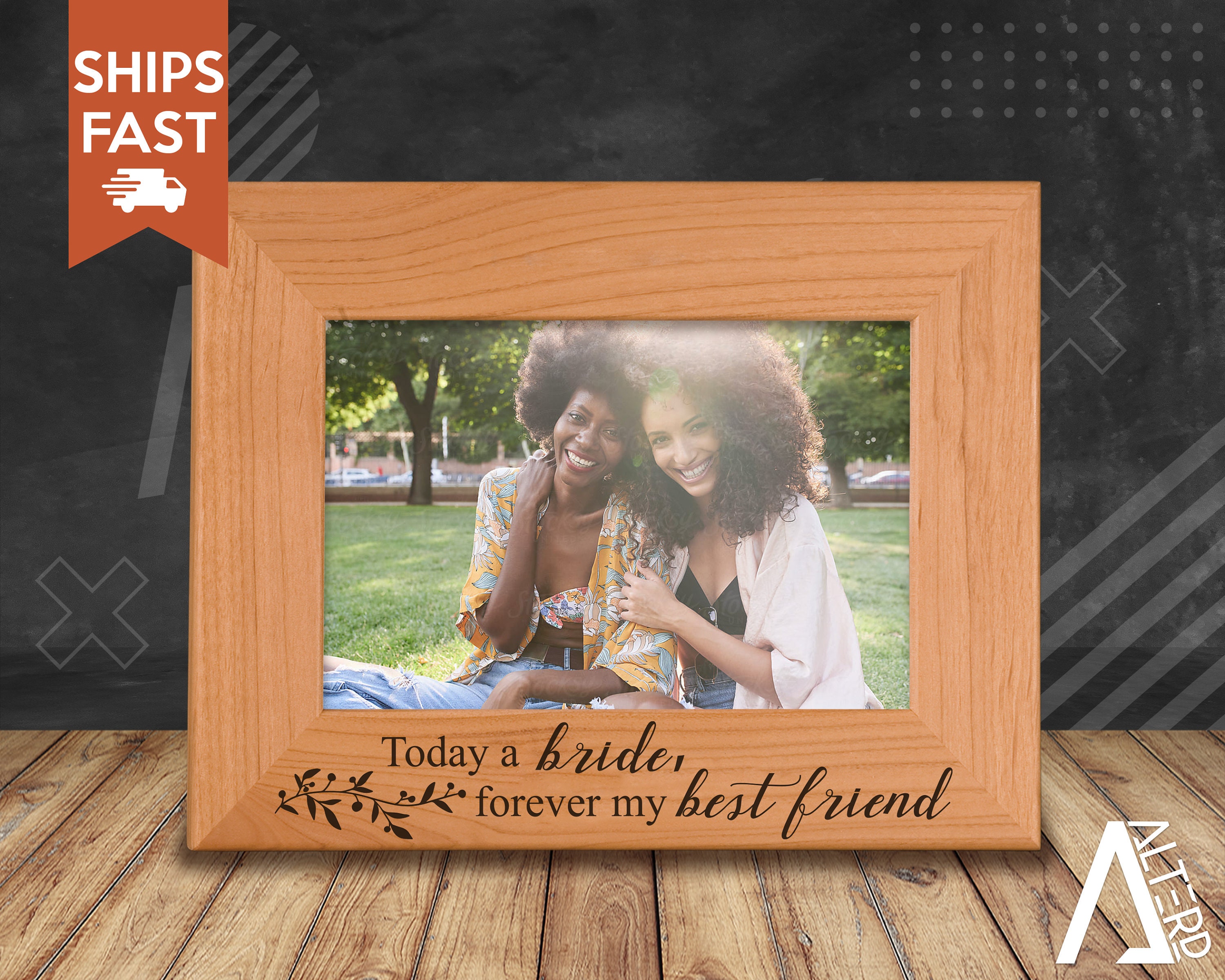 6x4 inche Natural Wood Photo Frame Friend Picture Frame Gifts Long Distance  Relationships Bestie Christmas Birthday Gifts Side by Side or Miles Apart  Friends are Always Close at Heart 