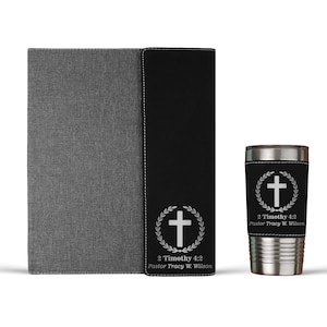 Pastor Gifts Religious Gifts for Men and Women Personalized Portfolio Bible Verse Prayer Notebook Bible Study Journal Pastor Anniversary