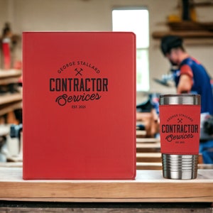 Contractor Portfolio General Contractor Gift Personalized Portfolio Notebook Carpenter Gift Contractor Gift Builder Gift Carpenter Portfolio