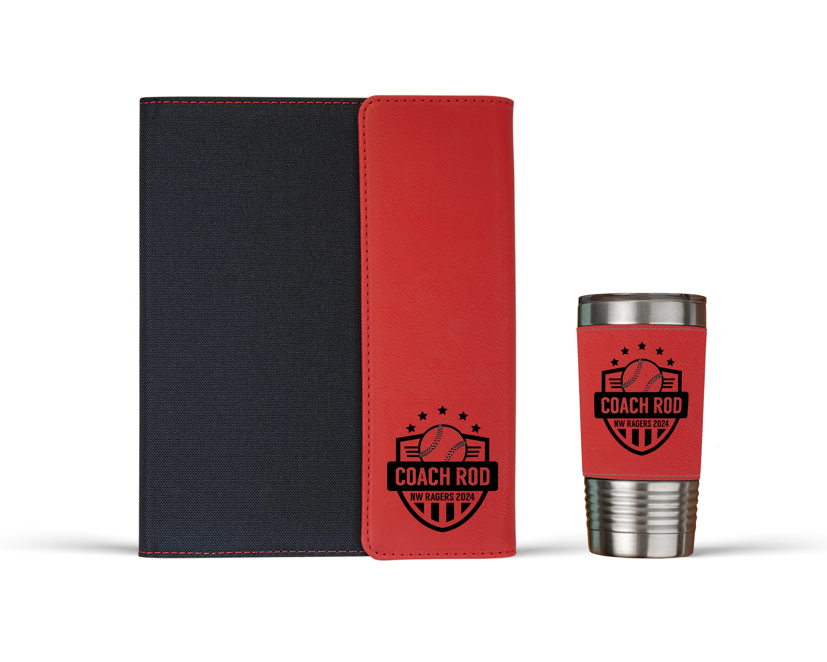 Baseball Coach Gift Personalized Coach Portfolio Notebook Baseball Coach Tumbler End of Season Baseball Coach Thank You Gift from Team