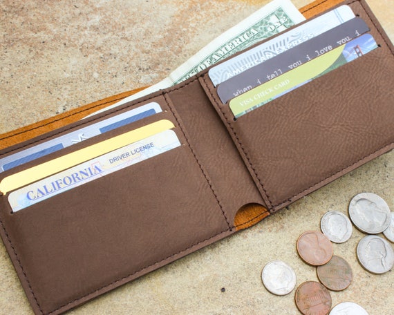 Cartera Hombre Cartera Grabada Foto Cartera Hombre Piel Con