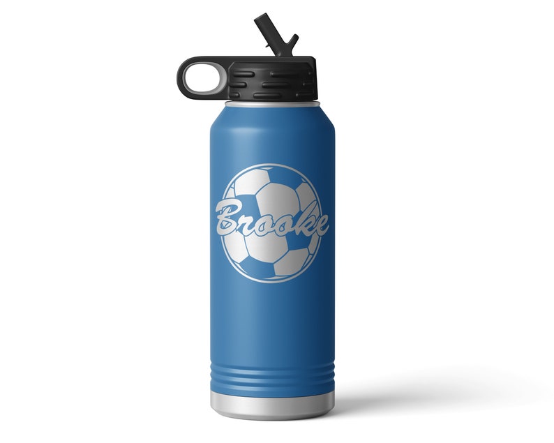 Personalized Soccer Player Engraved 32 Oz Water Bottle With Sports ...