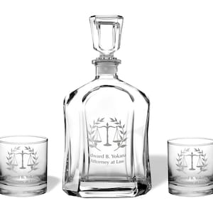 Lawyer Gift for Man Personalized Decanter Set Law School Graduation Gift Law Graduate Gifts Lawyer Graduation Gifts Lawyer Retirement Gift