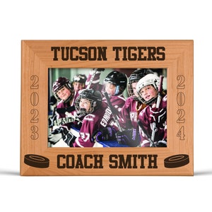 Hockey Coach Picture Frame Hockey Coach Thank You Gift Personalized Coach Gift Picture Frame Hockey Team Manager Gift SHIPS FAST
