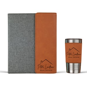 Sold Realtor Gift for Agent Leather Portfolio Padfolio with Notepad Personalized with Name Realtor Tumbler Real Estate Agent Gift