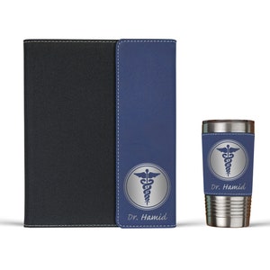 Doctor Gift Personalized Doctor Portfolio Doctor Gift for Men Doctor Graduation Gift Med Student Gift Med School Graduation Gift Royal/Silver