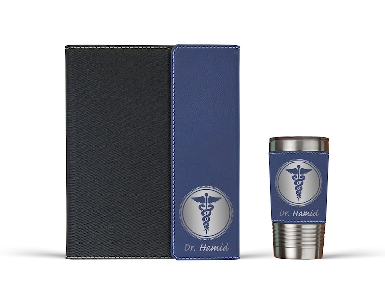 Doctor Gift Personalized Doctor Portfolio Doctor Gift for Men Doctor Graduation Gift Med Student Gift Med School Graduation Gift Royal/Silver