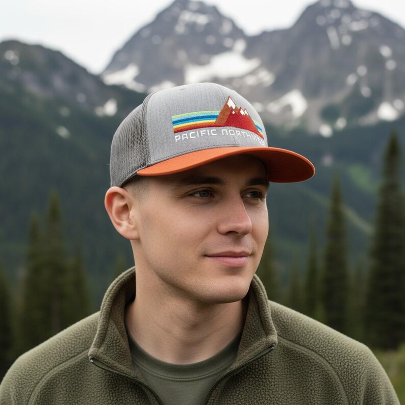 PNW Trucker Hat Pacific Northwest Hat Embroidered Snapback Cap Trucker Hats for Men and Women Pacific Northwest Gifts image 12