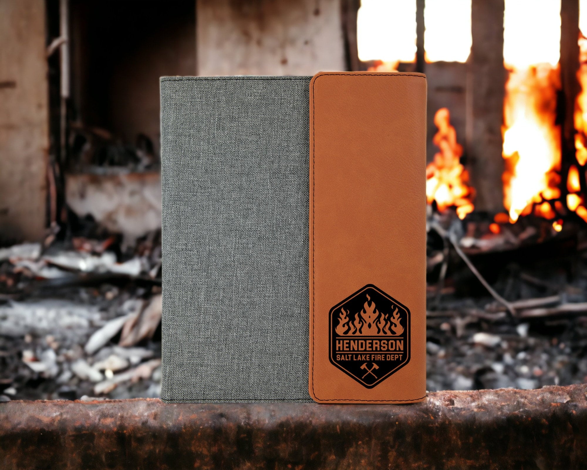 Firefighter Leather Portfolio Padfolio Notebook Personalized With Name ...