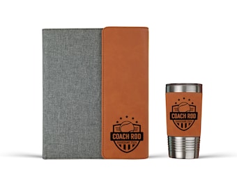 Regalo de tenis personalizado para entrenador Cuaderno de tenis Portafolio para entrenador Vaso Set de regalo Regalo de agradecimiento para entrenador Regalo de fin de temporada para entrenador del equipo