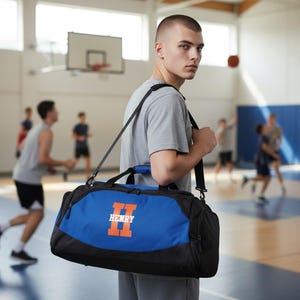 Monogram Sports Gym Duffel Bag Personalized Overnight Bag Gift for Him Mens Workout Bag for Athlete Personal Trainer | FREE SHIPPING zdjęcie 11