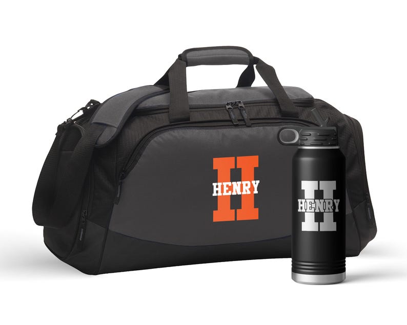 Monogram Sports Gym Duffel Bag Personalized Overnight Bag Gift for Him Mens Workout Bag for Athlete Personal Trainer | FREE SHIPPING zdjęcie 10
