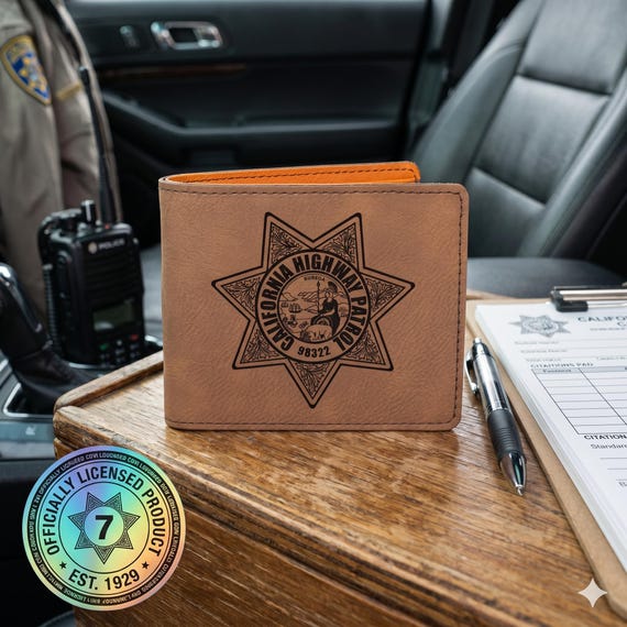 Personalized CHP Badge Wallet, California Highway Patrol Gift