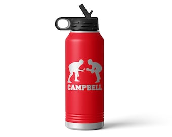 Wrestling Gifts Wrestling Water Bottle with Name Wrestling Personalized Wrestling Gifts Senior Night Wrestler Gift for Kid