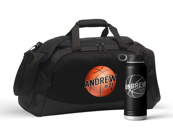 Basketball Duffel Bag Personalized Basketball Water Bottle with Name Basketball Player Gifts Basketball Team Gifts Sports Gifts for Boys