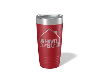 Personalized Realtor Tumbler 20oz 30oz Water Bottle | Engraved Real Estate Agent Brokerage Closing Gift New Agent Top Producer Appreciation