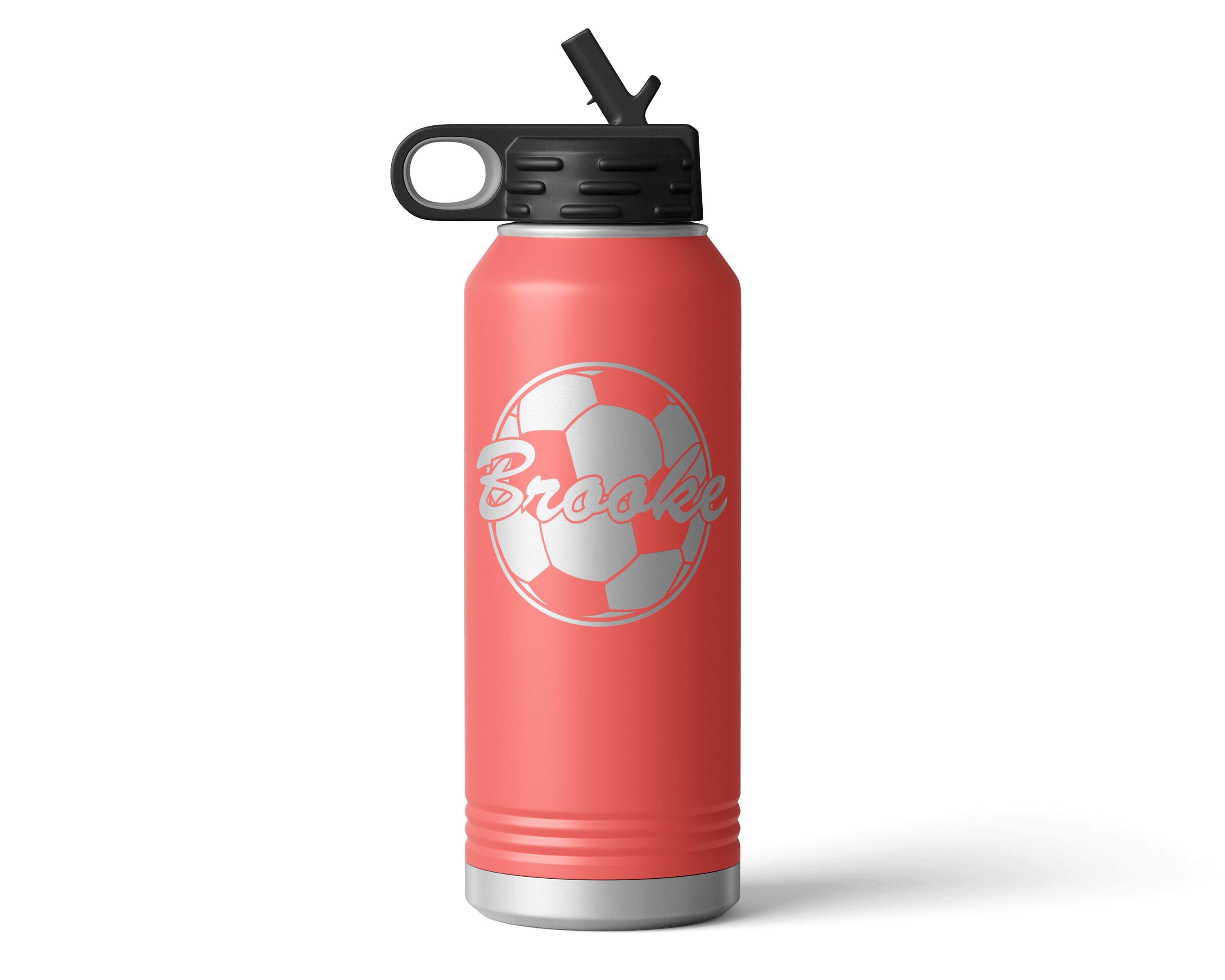 Personalized Soccer Player Engraved 32 Oz Water Bottle With Sports ...