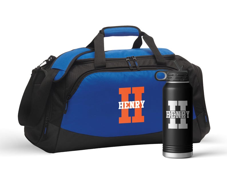 Monogram Sports Gym Duffel Bag Personalized Overnight Bag Gift for Him Mens Workout Bag for Athlete Personal Trainer | FREE SHIPPING zdjęcie 12