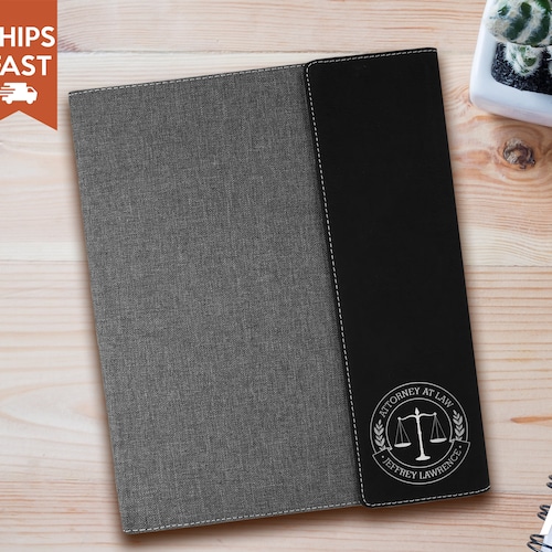 Personalized Leather Portfolio Lawyer Gift Attorney Gift Etsy