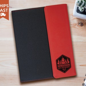 Firefighter Leather Portfolio Padfolio Notebook Personalized with Name Fire Department Gifts Firefighter Graduation Gift