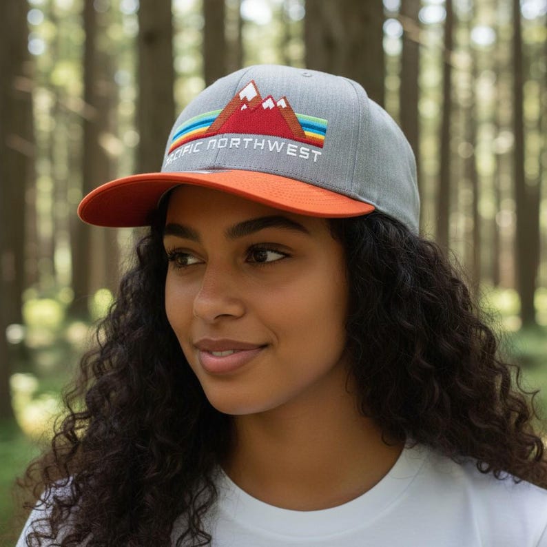 PNW Trucker Hat Pacific Northwest Hat Embroidered Snapback Cap Trucker Hats for Men and Women Pacific Northwest Gifts image 13